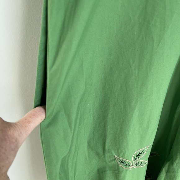 eShakti Green Dress with Black Floral Embroidery - Picture 3 of 7